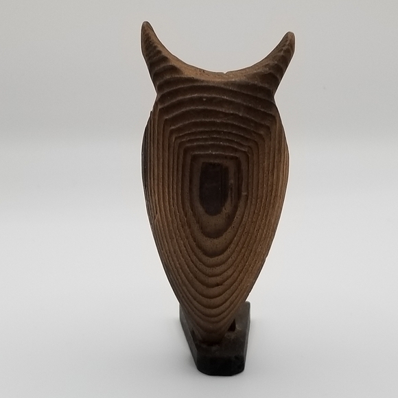 Vintage Owl Collection Otagiri Stoneware Bronze Pair Cryptomeria Wood Figurine - Picture 10 of 16